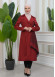 SHAWL COLLAR BELT WOMEN'S PARACHUTE TRENCH COAT 1347 Bordo