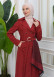 SHAWL COLLAR BELT WOMEN'S PARACHUTE TRENCH COAT 1347 Bordo