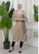 SHAWL COLLAR BELT WOMENS PARACHUTE TRENCH COAT 1347 - beige