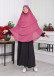 Şifon Şal Hazır Peçeli Pratik Eşarp Tesettür Hijab 3 Katman - Örtüsü Sufle 827 - Fuşya