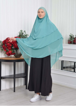 حجاب  شيفون 3 طبقات - درع 827 - عفني