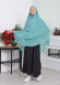 Chiffon Hijab Ready Made Veiled Practical Scarf 3 Layer - Cover Souffle 827 Koyu mint