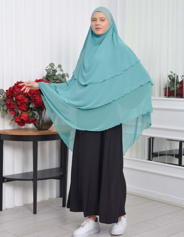 حجاب  شيفون 3 طبقات - درع 827 Koyu mint