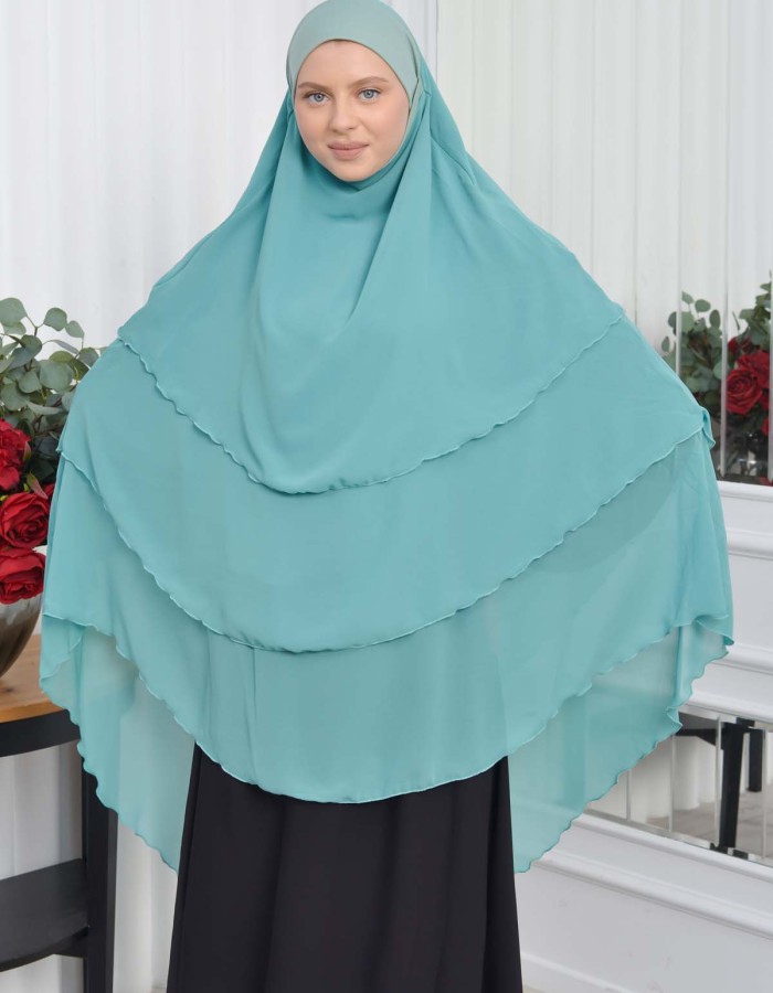 حجاب  شيفون 3 طبقات - درع 827 Koyu mint