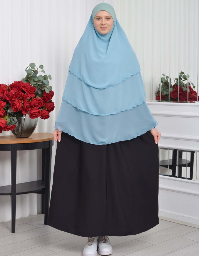 حجاب  شيفون 3 طبقات - درع 827 mint