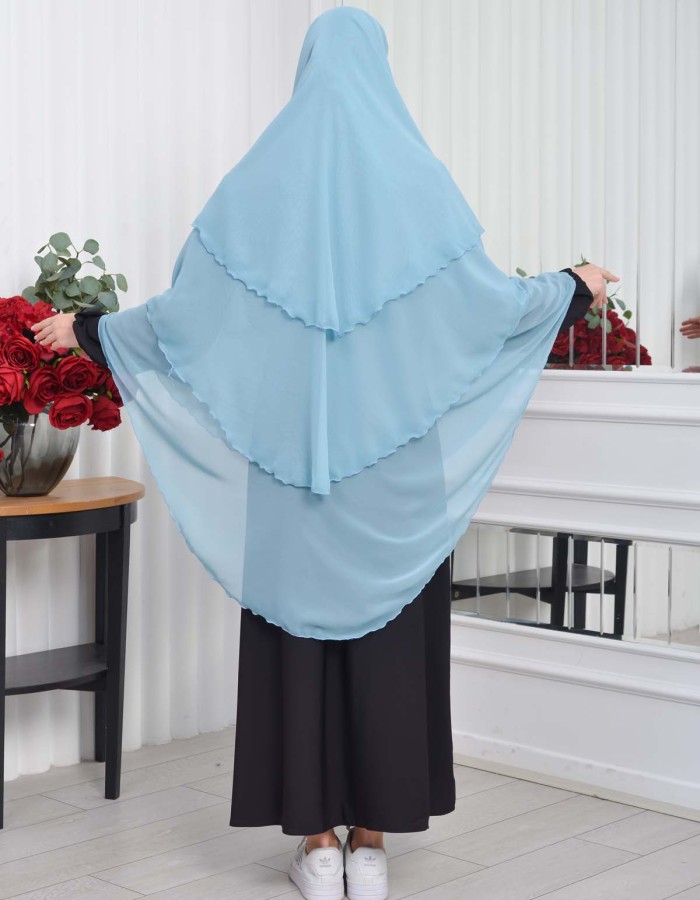 حجاب  شيفون 3 طبقات - درع 827 mint