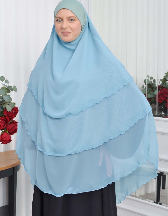 حجاب  شيفون 3 طبقات - درع 827 mint