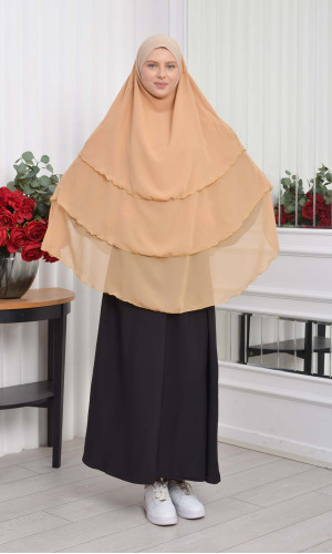 حجاب  شيفون 3 طبقات - درع 827 - سومو