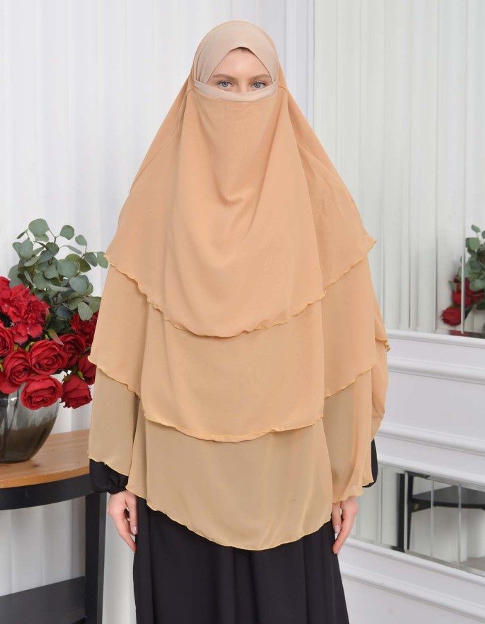 حجاب  شيفون 3 طبقات - درع 827 somon