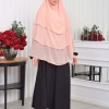 Chiffon Hijab Ready Made Veiled Practical Scarf 3 Layer - Cover Souffle 827 - powder pink/ dusty pink
