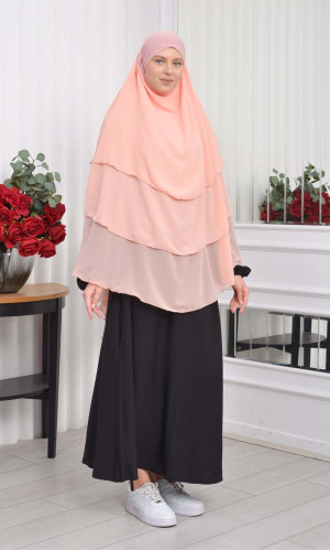 حجاب  شيفون 3 طبقات - درع 827 - بودرة