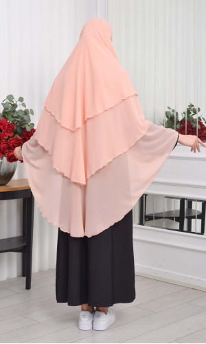 حجاب  شيفون 3 طبقات - درع 827 - بودرة