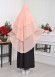 Şifon Şal Hazır Peçeli Pratik Eşarp Tesettür Hijab 3 Katman - Örtüsü Sufle 827 Pudra