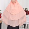 Chiffon Hijab Ready Made Veiled Practical Scarf 3 Layer - Cover Souffle 827 - powder pink/ dusty pink