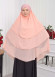 Şifon Şal Hazır Peçeli Pratik Eşarp Tesettür Hijab 3 Katman - Örtüsü Sufle 827 Pudra