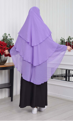 حجاب  شيفون 3 طبقات - درع 827 - ليلك