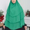 Chiffon Hijab Ready Made Veiled Practical Scarf 3 Layer - Cover Souffle 827 Yeşil