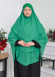 Şifon Şal Hazır Peçeli Pratik Eşarp Tesettür Hijab 3 Katman - Örtüsü Sufle 827 Yeşil