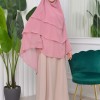 حجاب  شيفون 3 طبقات - درع 827 Pembe