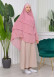 Chiffon Hijab Ready Made Veiled Practical Scarf 3 Layer - Cover Souffle 827 Pembe
