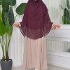 Chiffon Hijab Ready Made Veiled Practical Scarf 3 Layer - Cover Souffle 827 Vişne