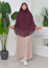 Şifon Şal Hazır Peçeli Pratik Eşarp Tesettür Hijab 3 Katman - Örtüsü Sufle 827 - Vişne