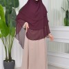 Chiffon Hijab Ready Made Veiled Practical Scarf 3 Layer - Cover Souffle 827 Vişne