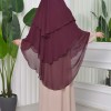 Chiffon Hijab Ready Made Veiled Practical Scarf 3 Layer - Cover Souffle 827 Vişne
