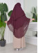 Chiffon Hijab Ready Made Veiled Practical Scarf 3 Layer - Cover Souffle 827 Vişne
