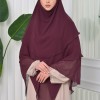 Chiffon Hijab Ready Made Veiled Practical Scarf 3 Layer - Cover Souffle 827 Vişne