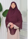 Chiffon Hijab Ready Made Veiled Practical Scarf 3 Layer - Cover Souffle 827 Vişne
