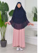 Şifon Şal Hazır Peçeli Pratik Eşarp Tesettür Hijab 3 Katman - Örtüsü Sufle 827 - Lacivert