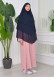 Chiffon Hijab Ready Made Veiled Practical Scarf 3 Layer - Cover Souffle 827 Lacivert
