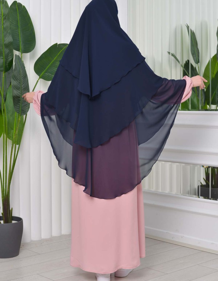 حجاب  شيفون 3 طبقات - درع 827 Lacivert