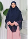 Chiffon Hijab Ready Made Veiled Practical Scarf 3 Layer - Cover Souffle 827 Lacivert