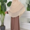 حجاب  شيفون 3 طبقات - درع 827 tahini