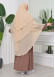 حجاب  شيفون 3 طبقات - درع 827 tahini
