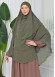 Chiffon Hijab Ready Made Veiled Practical Scarf 3 Layer - Cover Souffle 827 kuyu haki