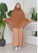 Chiffon Hijab Ready Made Veiled Practical Scarf 3 Layer - Cover Souffle 827 taba