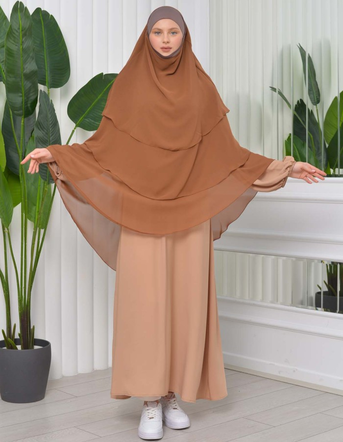 حجاب  شيفون 3 طبقات - درع 827 taba