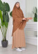 Chiffon Hijab Ready Made Veiled Practical Scarf 3 Layer - Cover Souffle 827 taba