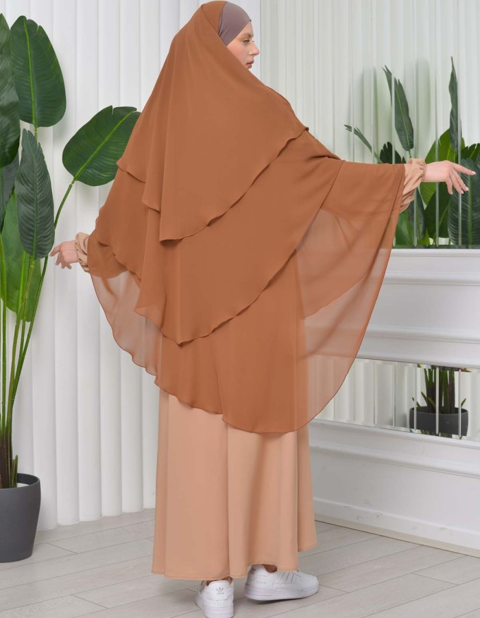 حجاب  شيفون 3 طبقات - درع 827 taba