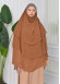 Chiffon Hijab Ready Made Veiled Practical Scarf 3 Layer - Cover Souffle 827 taba