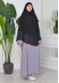 Şifon Şal Hazır Peçeli Pratik Eşarp Tesettür Hijab 3 Katman - Örtüsü Sufle 827 Siyah