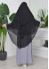 Şifon Şal Hazır Peçeli Pratik Eşarp Tesettür Hijab 3 Katman - Örtüsü Sufle 827 Siyah