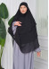 Şifon Şal Hazır Peçeli Pratik Eşarp Tesettür Hijab 3 Katman - Örtüsü Sufle 827 Siyah