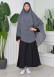 Şifon Şal Hazır Peçeli Pratik Eşarp Tesettür Hijab 3 Katman - Örtüsü Sufle 827 - koyu gri