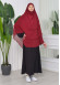 Chiffon Hijab Ready Made Veiled Practical Scarf 3 Layer - Cover Souffle 827 Bordo