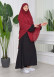Chiffon Hijab Ready Made Veiled Practical Scarf 3 Layer - Cover Souffle 827 Bordo