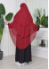 Chiffon Hijab Ready Made Veiled Practical Scarf 3 Layer - Cover Souffle 827 Bordo